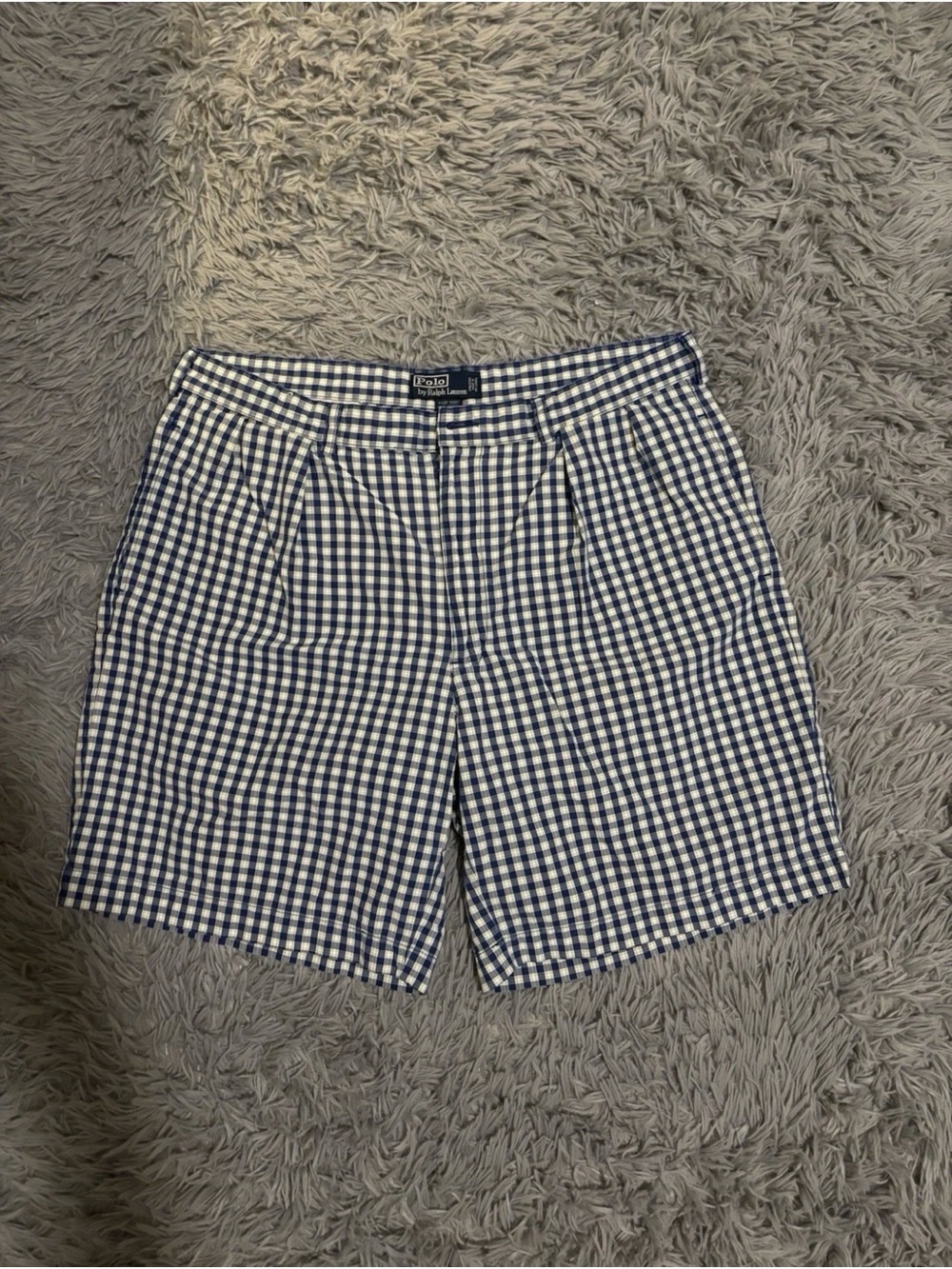 Polo Ralph Lauren Men’s Blue Gingham Plaid Tyler Short Size W38 Preppy American